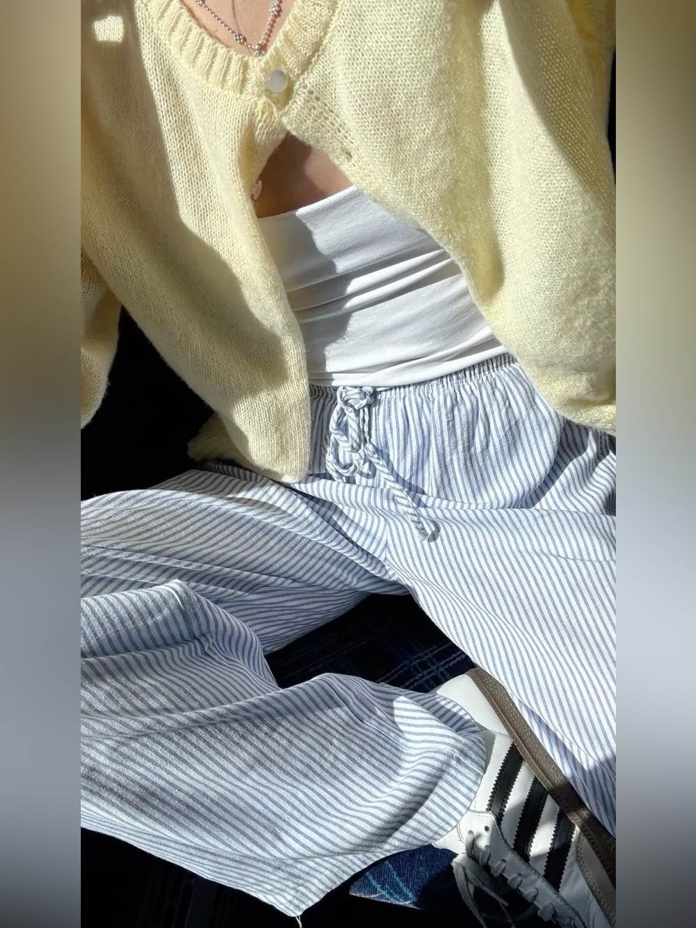 Just Polly Blue Striped Boxer Pant